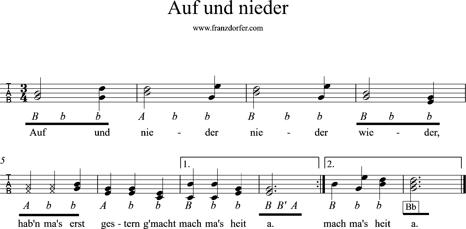 griffschrift, Auf und nieder griffschrift, Auf und nieder